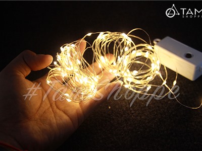 Dây đèn Led đom đóm màu vàng ấm chỉnh được chớp nháy hoặc đứng yên